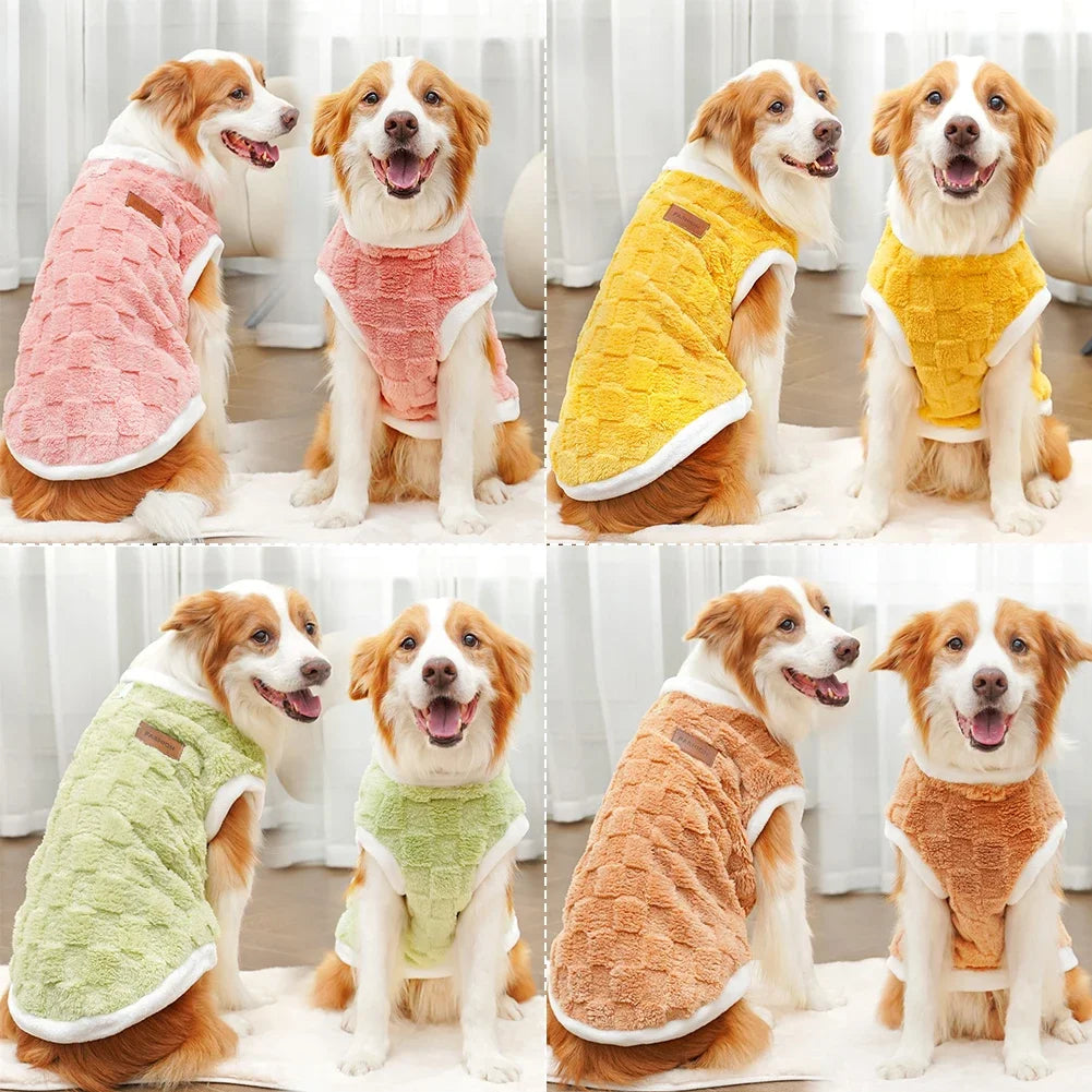 Winter Flannel Dog Sweater Pullover – Warm Pet Clothing for Small to Large Dogs