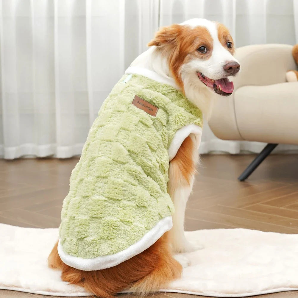 Winter Flannel Dog Sweater Pullover – Warm Pet Clothing for Small to Large Dogs