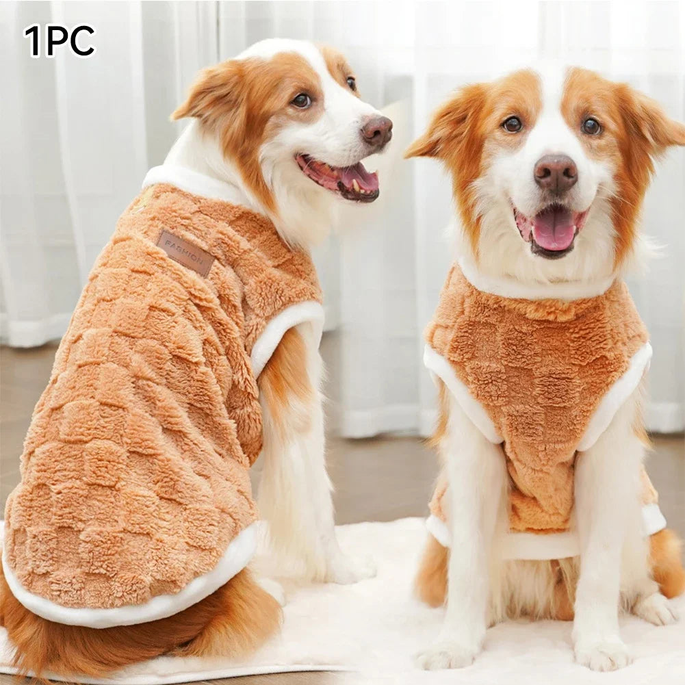 Winter Flannel Dog Sweater Pullover – Warm Pet Clothing for Small to Large Dogs