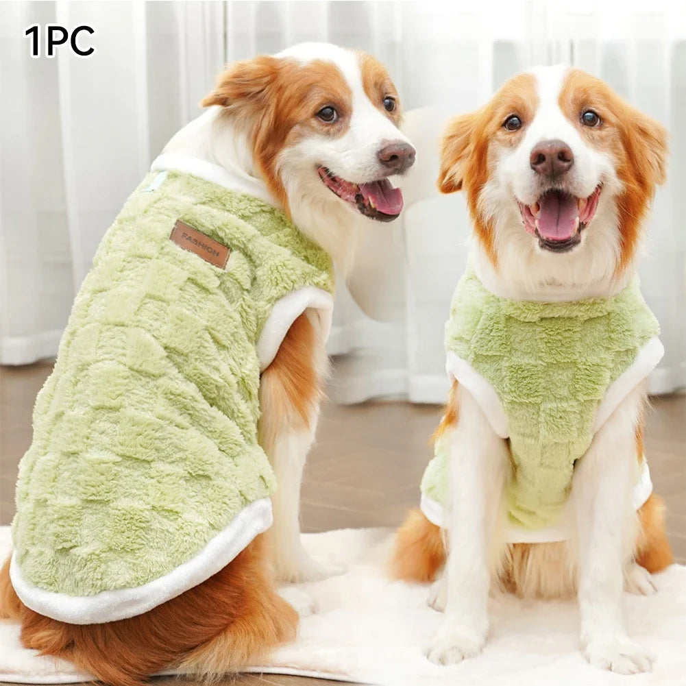 Winter Flannel Dog Sweater Pullover – Warm Pet Clothing for Small to Large Dogs