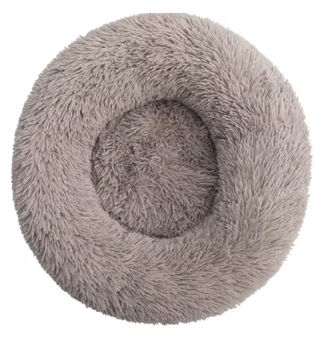 Round Plush Dog Bed – Soft Washable Calming Pet Bed (40–90cm)