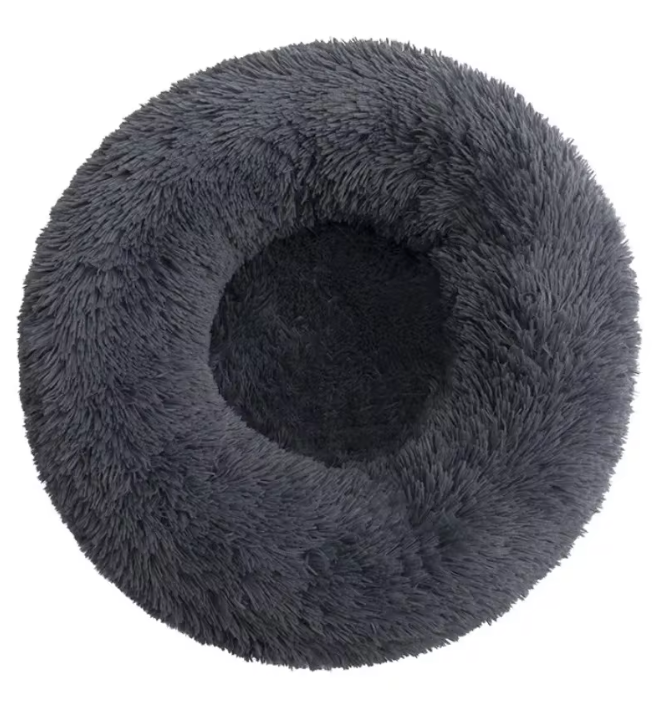 Round Plush Dog Bed – Soft Washable Calming Pet Bed (40–90cm)