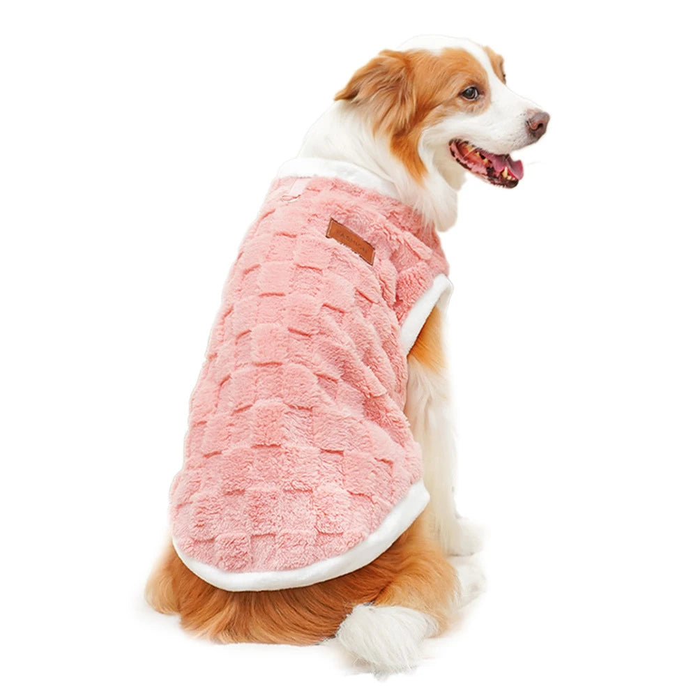 Winter Flannel Dog Sweater Pullover – Warm Pet Clothing for Small to Large Dogs